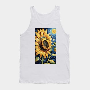 Sunflower Symphony: Van Gogh's Radiant Bouquet Tank Top